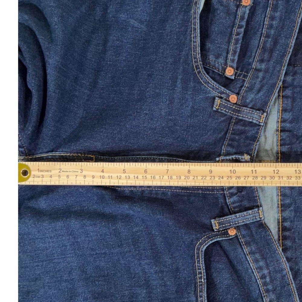 Levis 514 Straight Fit Mens Jeans 35x30 Dark Wash Indigo Blue Denim Classic - Picture 4 of 10